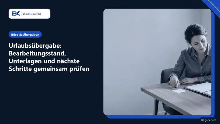 Urlaubsvertretung im Büro: Offene Vorgänge nachvollziehbar übergeben
