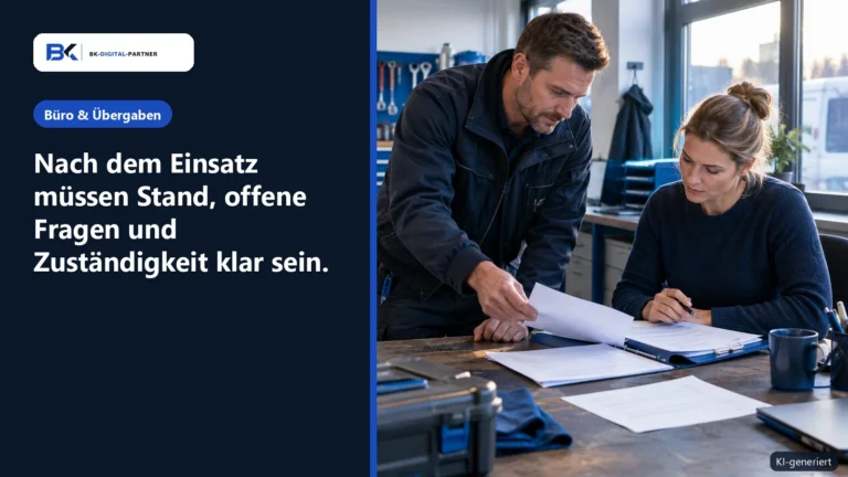 Übergabe vom Außendienst ins Büro: Was nach einem Einsatz feststehen muss