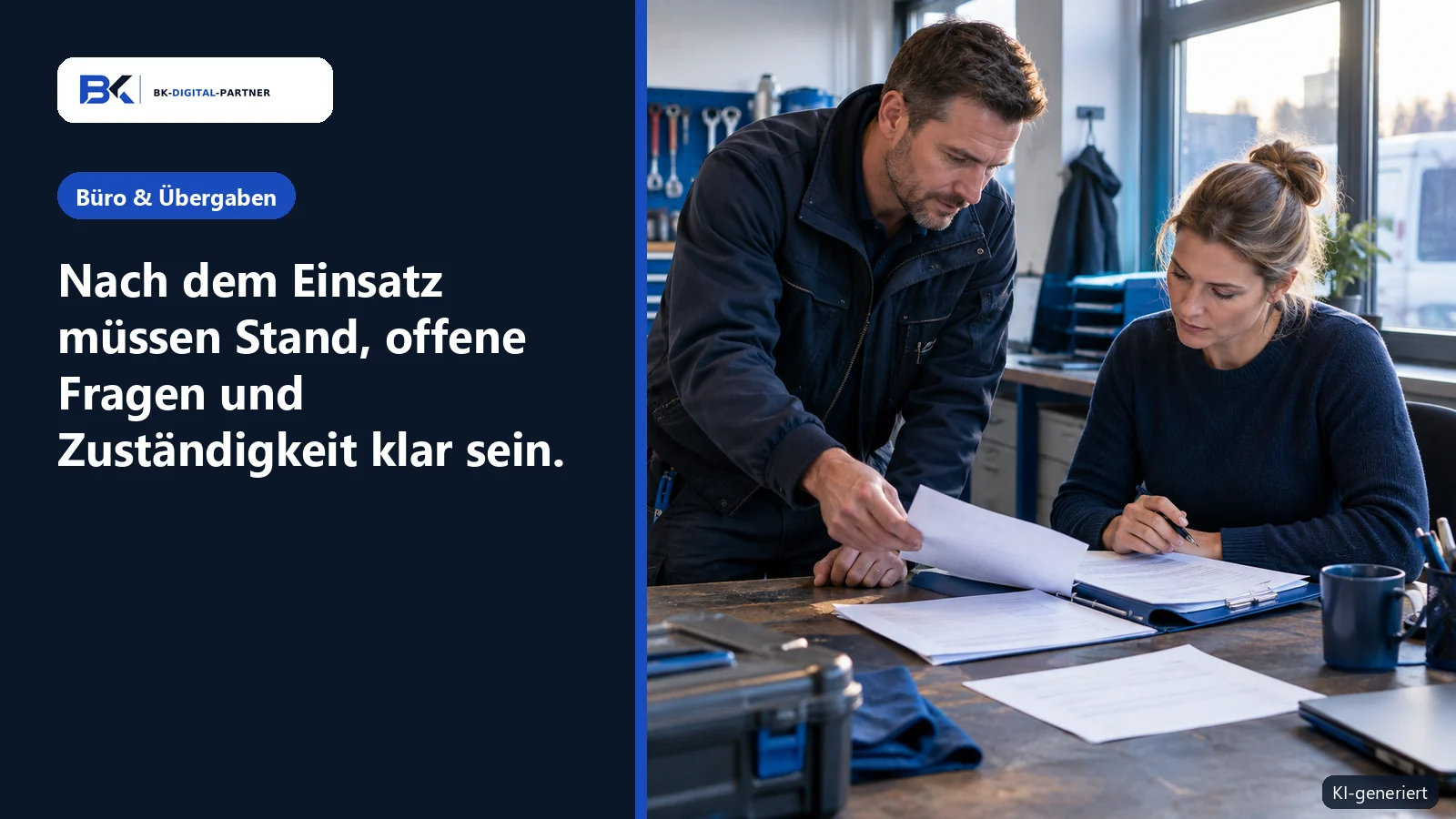 Übergabe vom Außendienst ins Büro: Was nach einem Einsatz feststehen muss